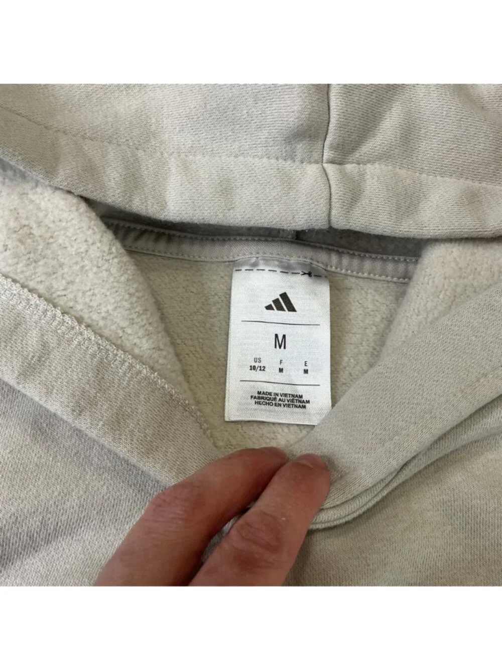 Adidas Boys Beige Hoodie Jogger Essential Small Logo Fleece Set size M 10-12